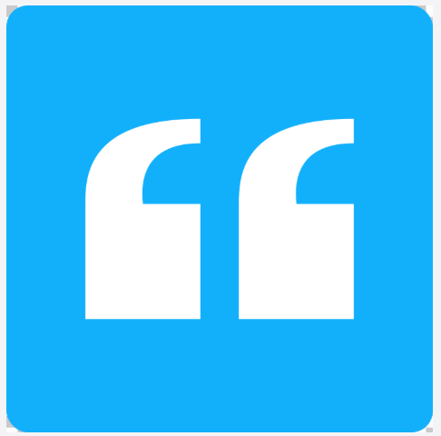Open quotation mark with solid fill